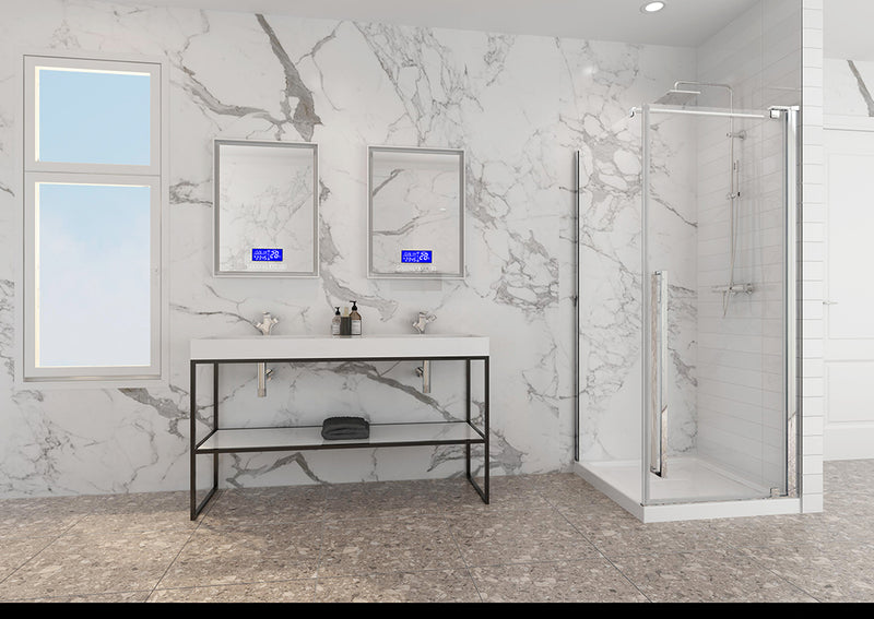 Zitta Amaly 32 straight shower door corner installation chrome clear