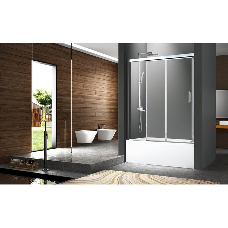 Zitta Caldara 60" BATH TUB chrome clear straight door