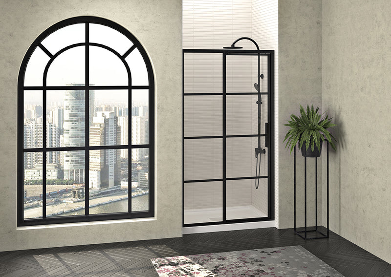 Zitta Mecanex 60'' straight shower door black clear RIGHT