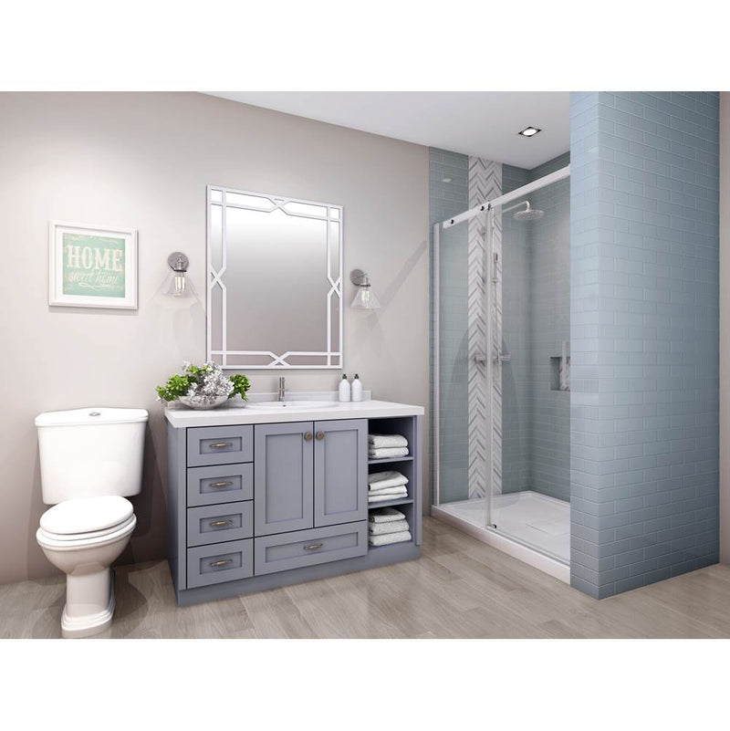 Zitta Vague 60 chrome clear straight shower door