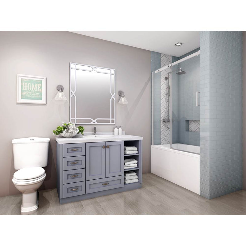 Zitta Vague 60" BATHTUB chrome clear door