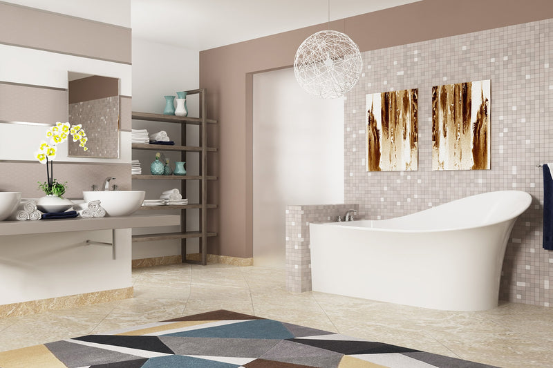 Slik Evolo right white tub 67 x 35½ x 35 chrome OVF