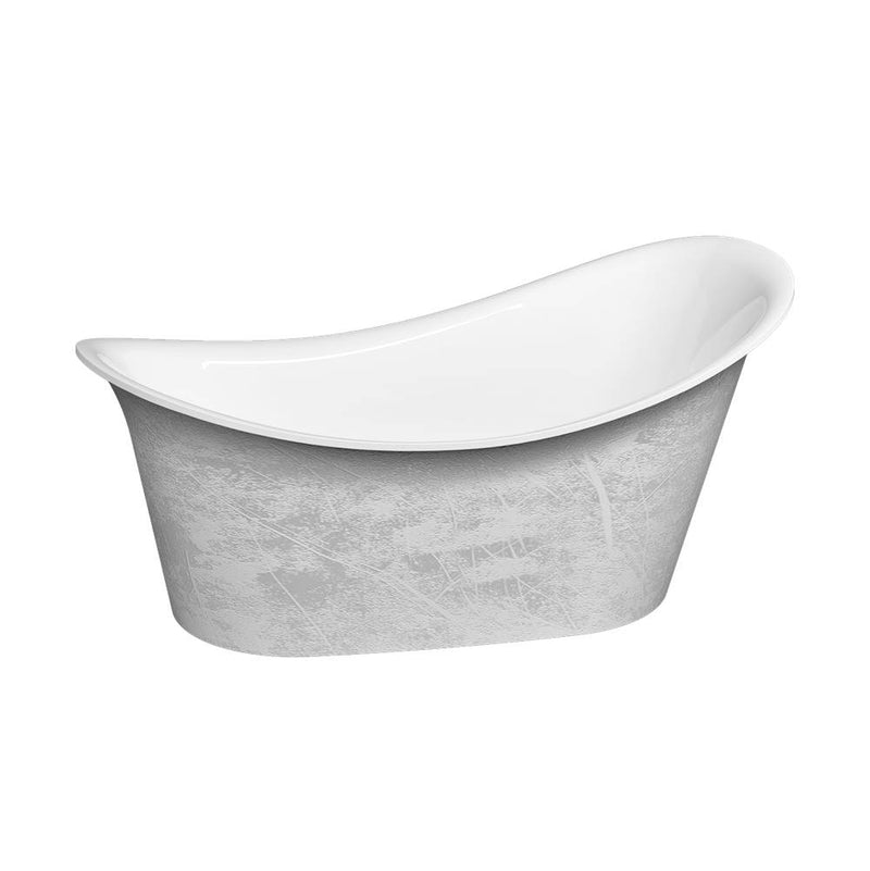 Slik Evora silver tub 72½ x 37 9/16 x 33½  chrome OVF