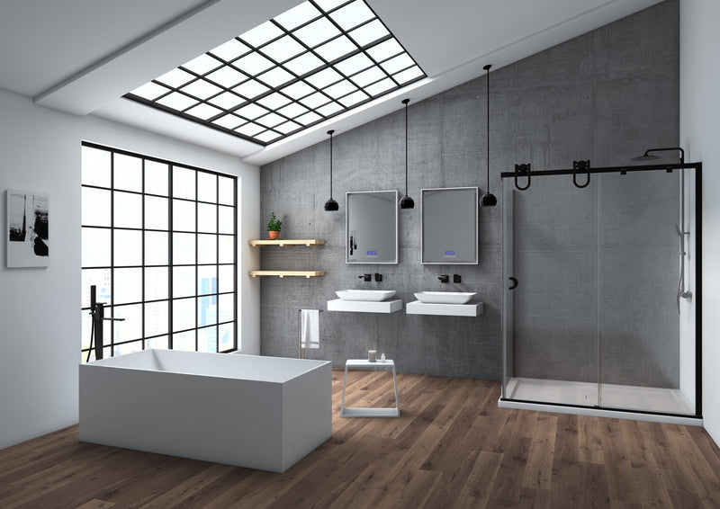 Slik Bath Kuadra slikcast matte white 63'' x 28 1/2'' Elevation