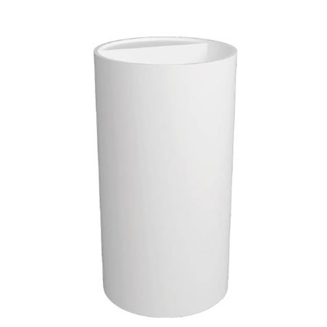 Slik Sorca pedestal sink round white glossy 33 1/2'' x 18 x 18''
