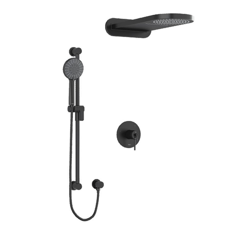 Riobel GS 3-Way Shower System with Hand Shower Rail and Rain and Cascade Shower Head KIT2745GS