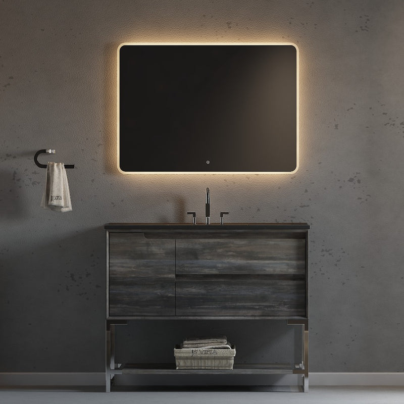 Virta Ashley 42 Inch Floor Mount Single Sink Vanity with Metal Legs
