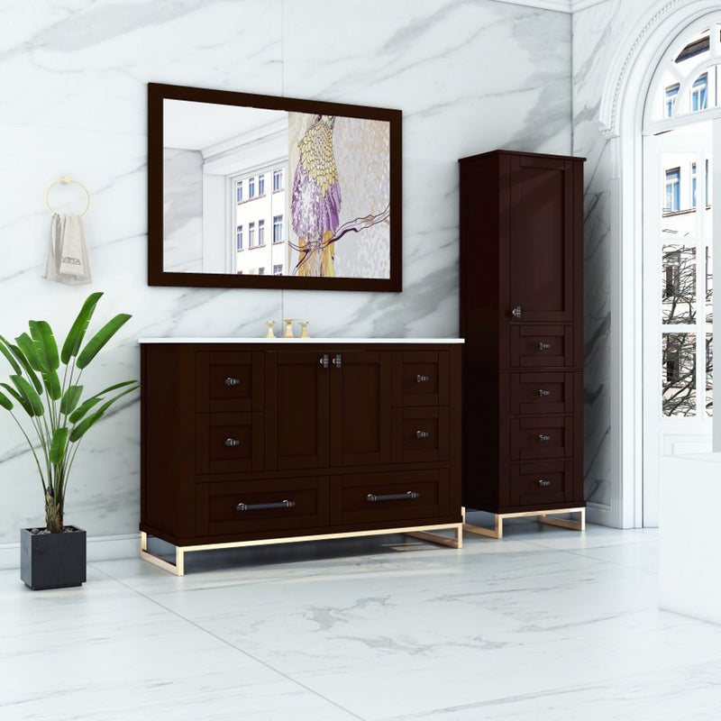 Virta Hampton 48 Inch Floor Mount Single Sink Vanity with Metal Legs