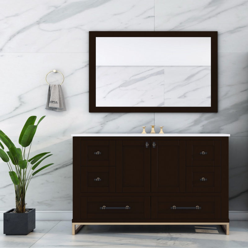 Virta Hampton 60 Inch Floor Mount Single Sink Vanity with Metal Legs