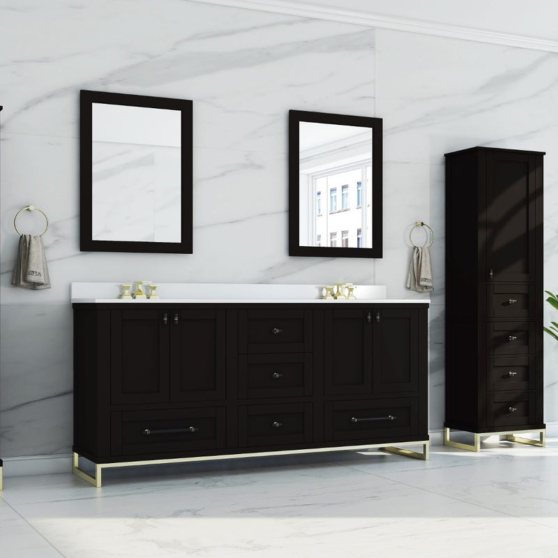 Virta Hampton 72 Inch Floor Mount Double Sink Vanity with Metal Legs