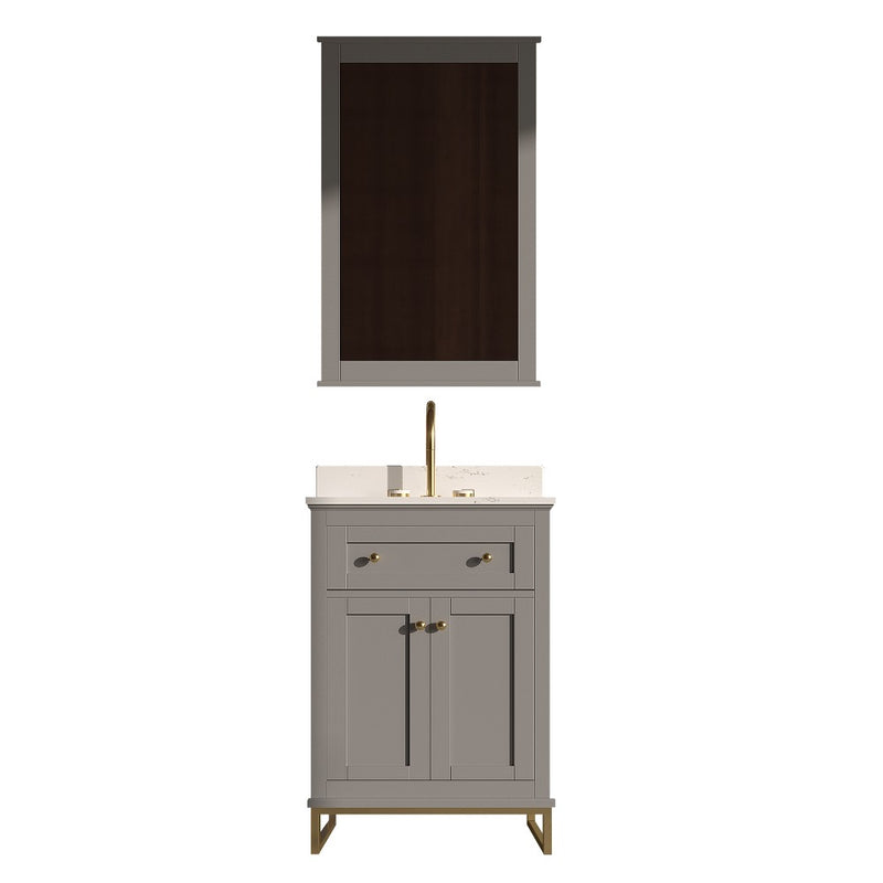 Virta Yasmine 24 Inch Floor Mount Single Sink Vanity with Metal Legs