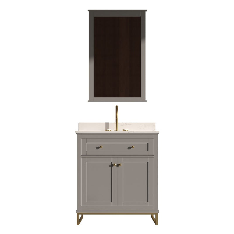 Virta Yasmine 30 Inch Floor Mount Single Sink Vanity with Metal Legs