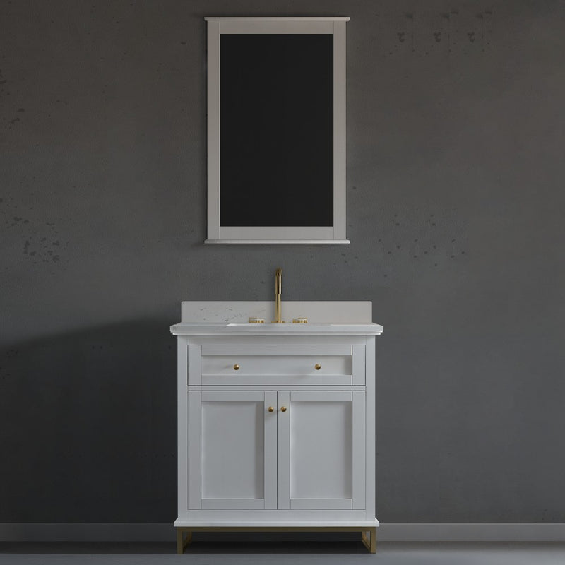 Virta Yasmine 30 Inch Floor Mount Single Sink Vanity with Metal Legs