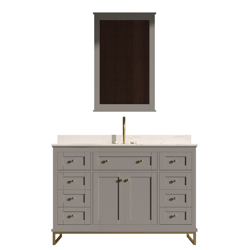 Virta Yasmine 48 Inch Floor Mount Single Sink Vanity with Metal Legs