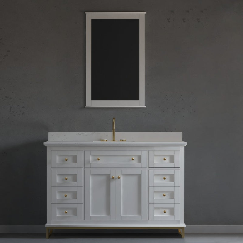 Virta Yasmine 48 Inch Floor Mount Single Sink Vanity with Metal Legs