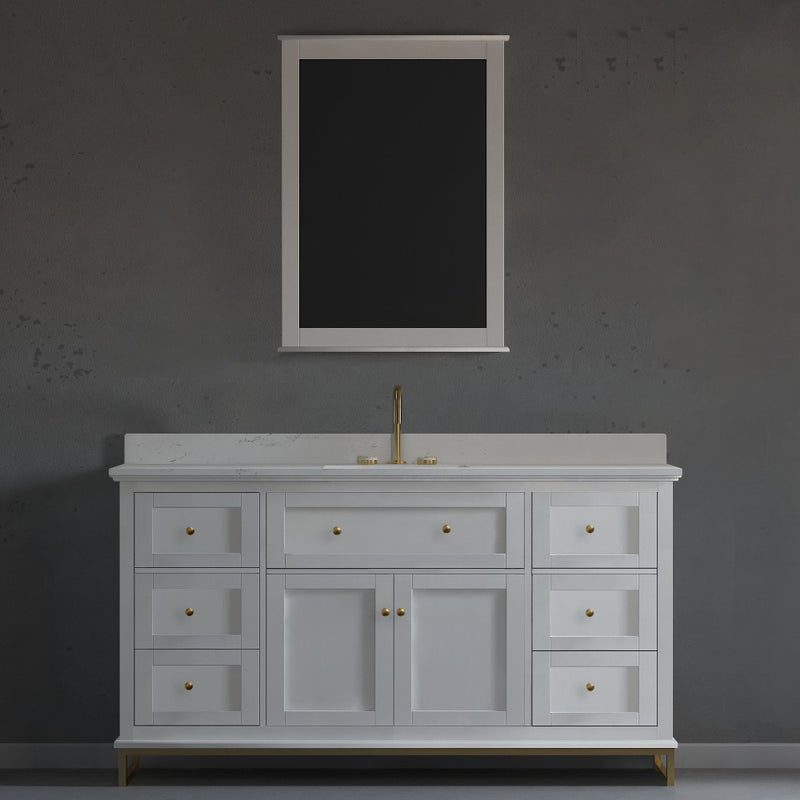 Virta Yasmine 60 Inch Floor Mount Single Sink Vanity with Metal Legs