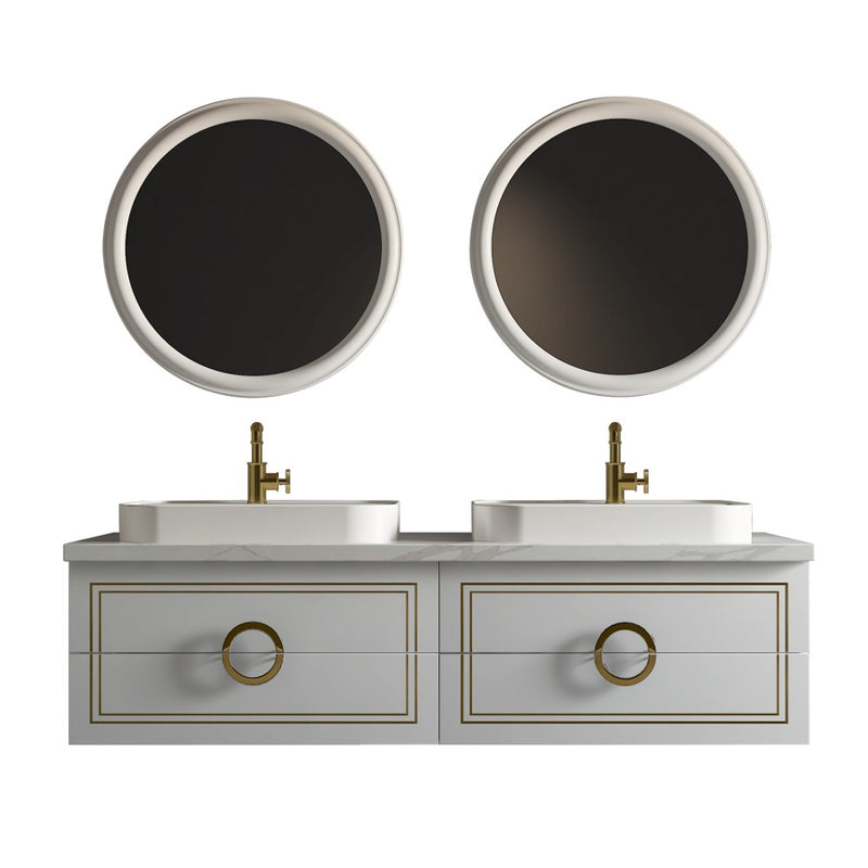 Virta Sarah 72 Inch Wall Hung Double Sink Vanity