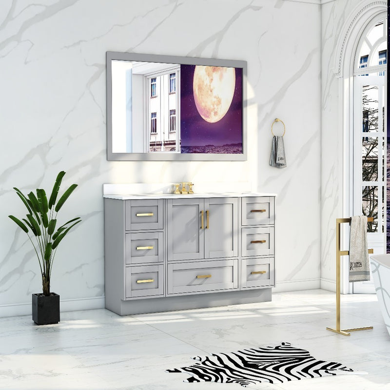 Virta 48 Inch Flow  Floor Mount Single Sink Vanity - Without Countertop