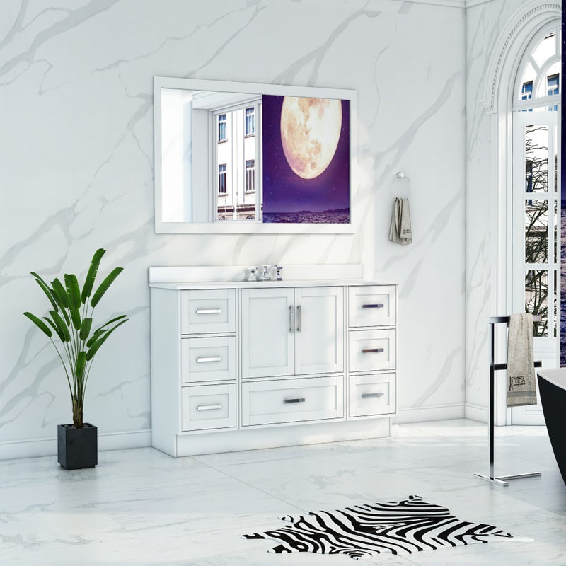 Virta 48 Inch Flow  Floor Mount Single Sink Vanity - Without Countertop