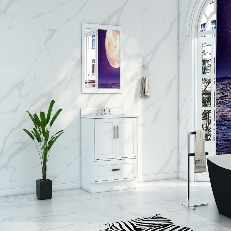 Virta 20 Inch Flow Floor Mount Single Sink Vanity - Without Countertop