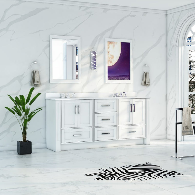 Virta 65 Inch Flow Floor Mount Double Sink Vanity - Without Countertop