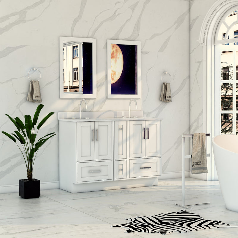 Virta Flow 48 Inch Floor Mount Double Sink Custom Vanity