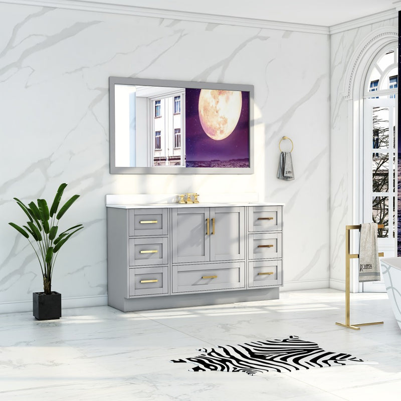 Virta Flow 58 Inch Floor Mount Single Sink Custom Vanity