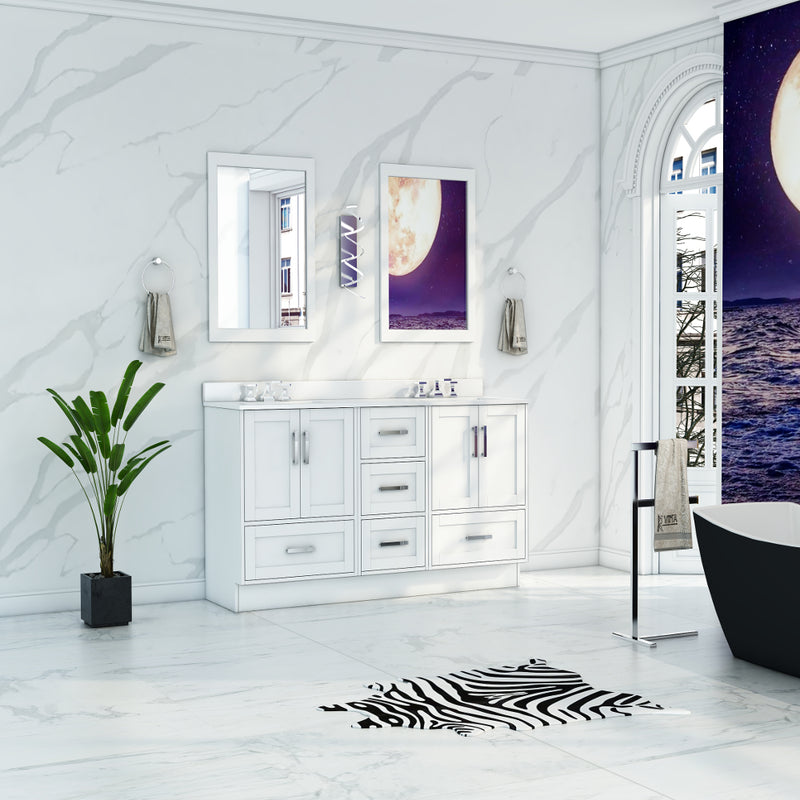 Virta Flow 62 Inch Floor Mount Double Sink Custom Vanity