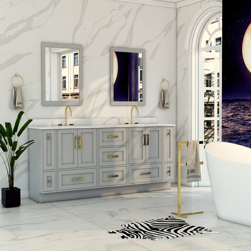 Virta Flow 76 Inch Floor Mount Double Sink Custom Vanity