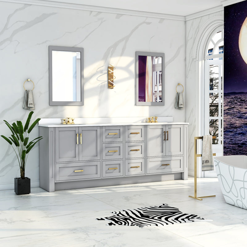 Virta Flow 94 Inch Floor Mount Double Sink Custom Vanity