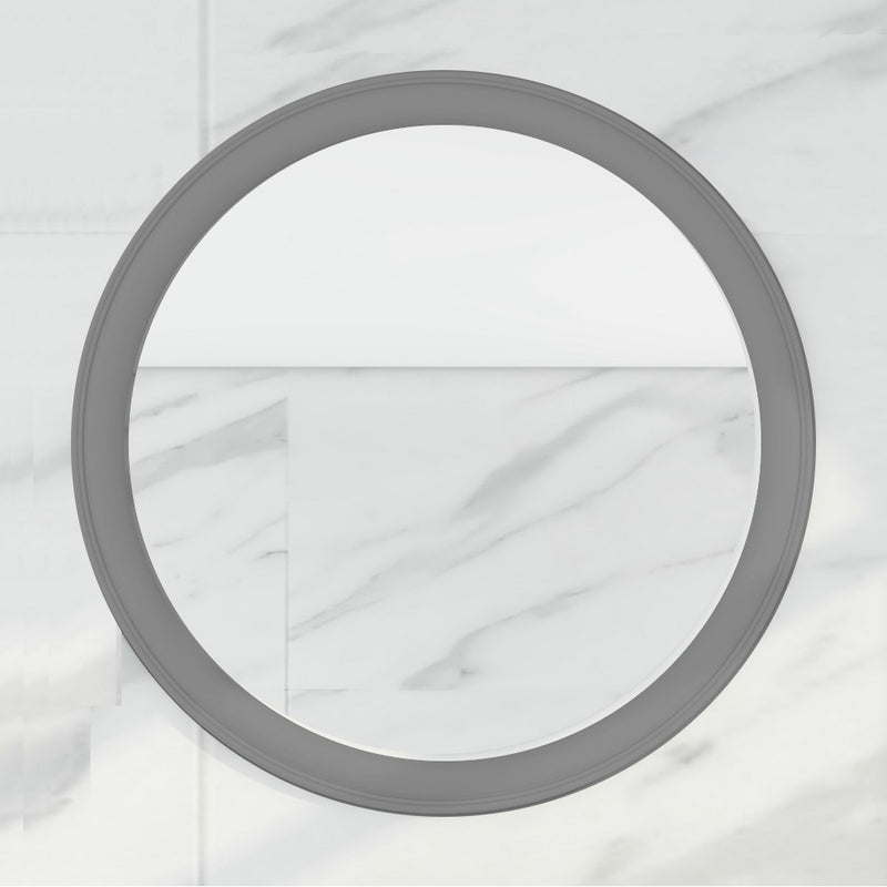 Virta 24 Inch Round Wood Framed Mirror