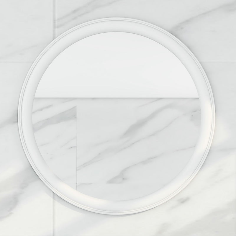 Virta 24 Inch Round Wood Framed Mirror