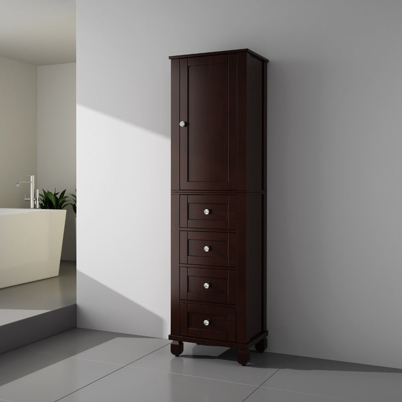 Virta Hampton 20 Inch Solid Wood Floor Mount Linen Tower