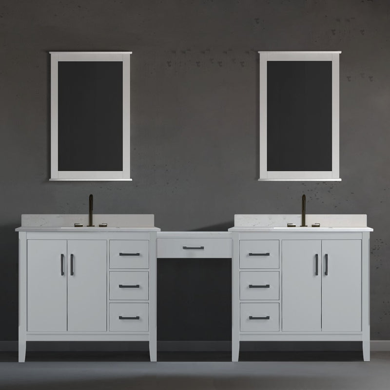 Virta Essence 94 Inch Floor Mount Double Sink Makeup Table Vanity