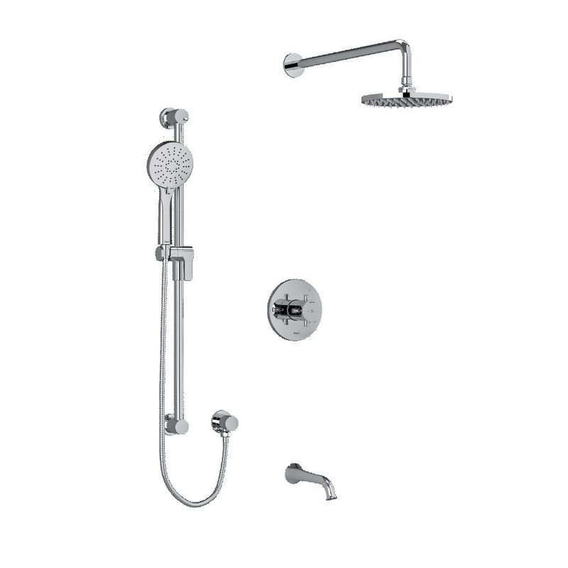 Riobel Edge 3-Way Shower System Trim with Hand Shower Rail, Shower Head and Spout TKIT1345EDTM