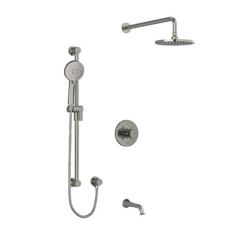 Riobel Edge 3-Way Shower System Trim with Hand Shower Rail, Shower Head and Spout TKIT1345EDTM