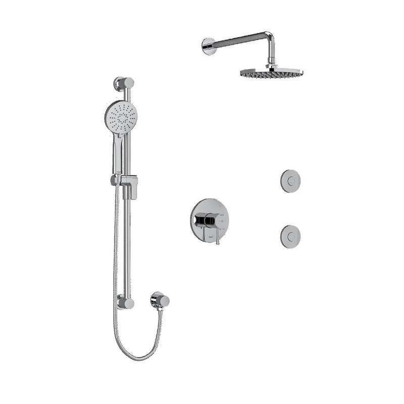 Riobel Edge KIT3545EDTM Type TP thermostaticpressure balance 0.5 coaxial 3-way system with hand shower rail shower head and spou - standard