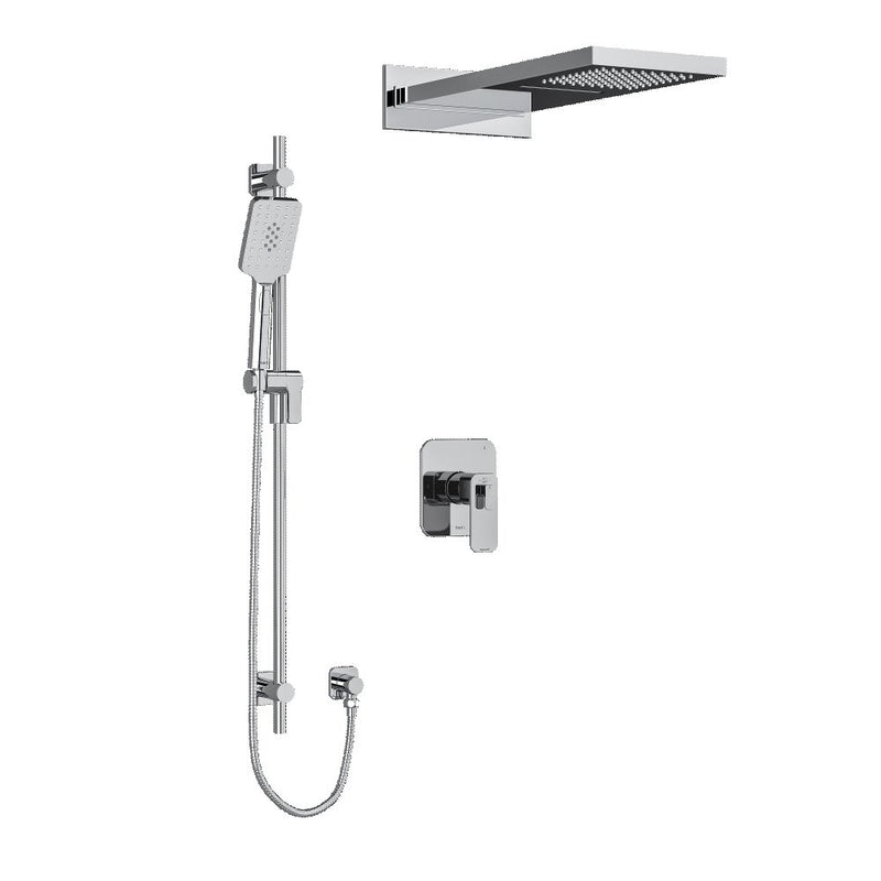 Riobel Equinox Type TP thermostaticpressure balance 0.5 coaxial 3-way system with hand shower rail and rain and cascad