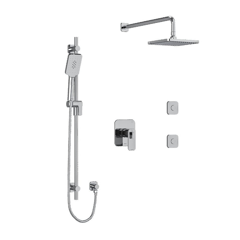 Riobel Equinox Type TP thermostaticpressure balance 0.5 coaxial 3-way system with hand shower rail shower head and spo