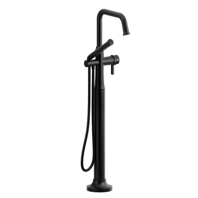 Riobel Momenti TMMSQ39J 2-way Type T (thermostatic) coaxial floor-mount tub filler with hand shower (Without Rough-in)