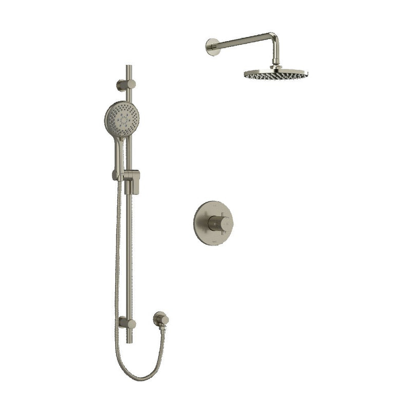 Riobel Pallace KIT323PATM Type TP thermostaticpressure balance 0.5 coaxial 2-way system with hand shower and shower head - Cross Handle