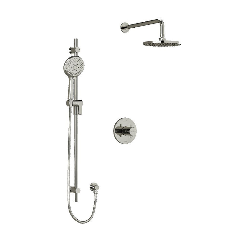 Riobel Pallace KIT323PATM Type TP thermostaticpressure balance 0.5 coaxial 2-way system with hand shower and shower head - Cross Handle