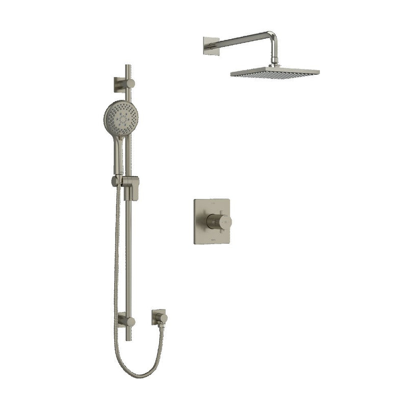 Riobel Pallace KIT323PATQ Type TP thermostaticpressure balance 0.5 coaxial 2-way system with hand shower and shower head - Cross Handle