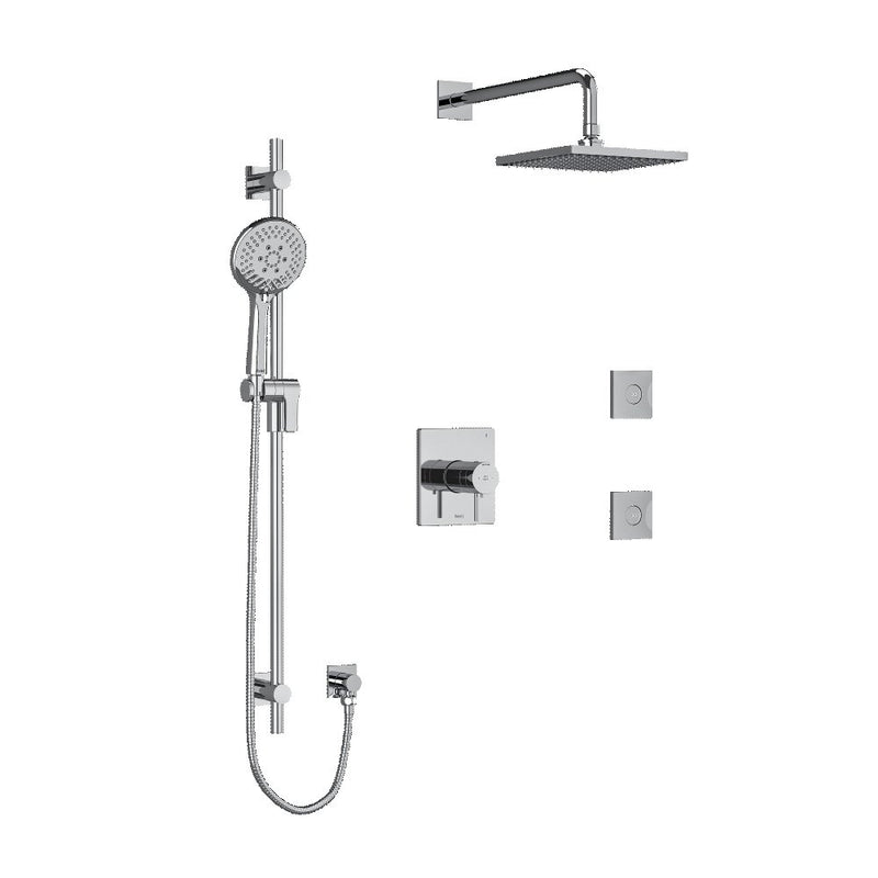 Riobel Pallace KIT3545PATQ Type TP thermostaticpressure balance 0.5 coaxial 3-way system with hand shower rail shower head and s - Standard