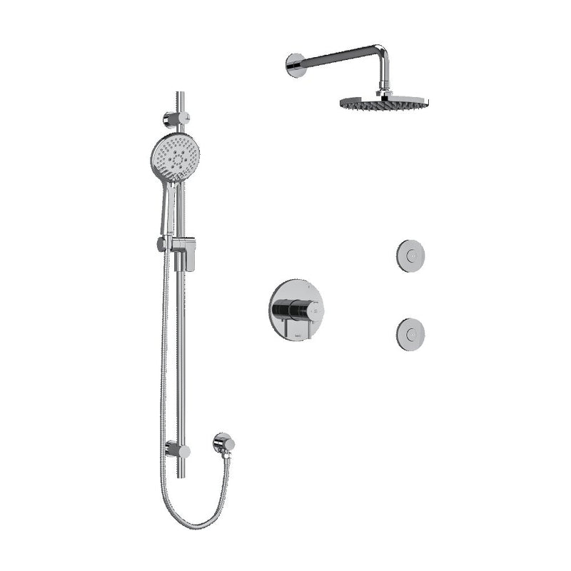 Riobel Pallace KIT3545PATM Type TP thermostaticpressure balance 0.5 coaxial 3-way system with hand shower rail shower head and s - Standard