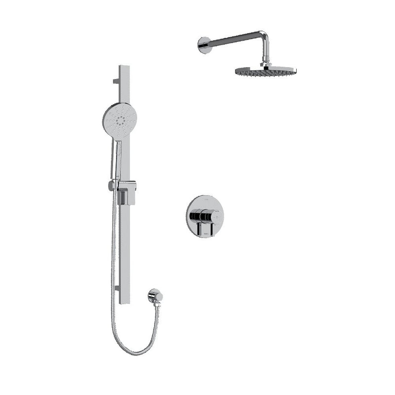 Riobel Profile KIT323PFTQ Type TP thermostaticpressure balance 0.5 coaxial 2-way system with hand shower and shower head