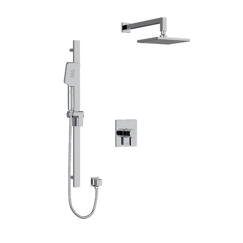 Riobel Paradox TKIT323PXTQ Type TP thermostaticpressure balance 0.5 coaxial 2-way system with hand shower and shower head