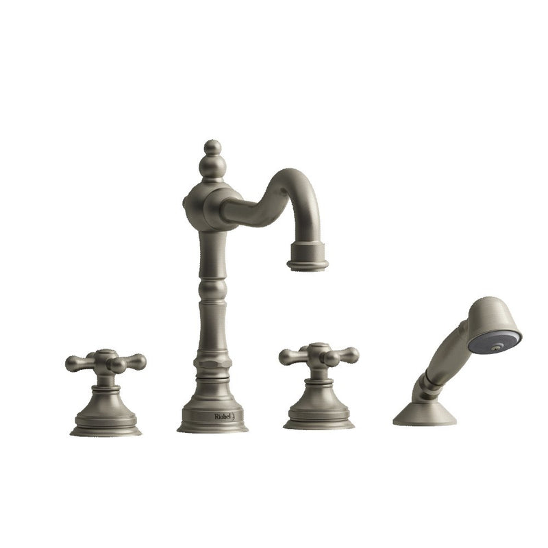 Riobel RT12 4-piece deck-mount tub filler with hand shower