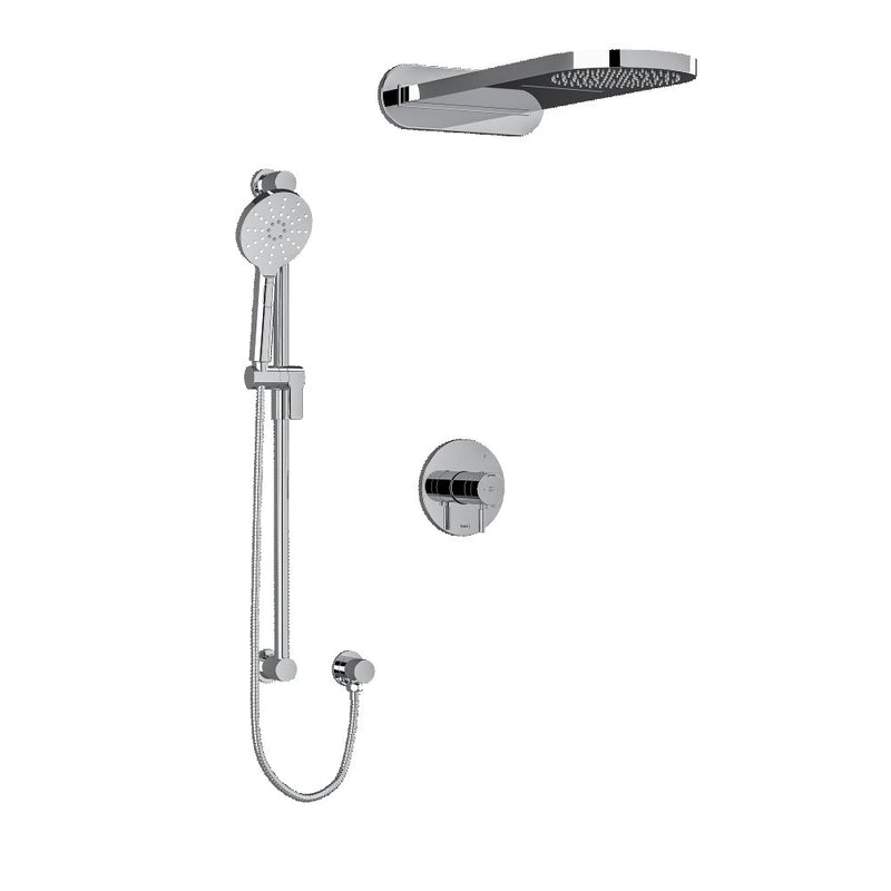 Riobel Riu KIT2745RUTM Type TP thermostaticpressure balance 0.5 coaxial 3-way system with hand shower rail and rain and cascade