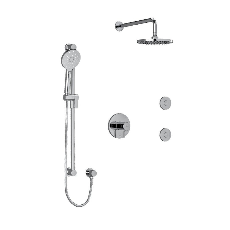 Riobel Riu KIT3545RUTM Type TP thermostaticpressure balance 0.5 coaxial 3-way system with hand shower rail shower head and spout - Standard